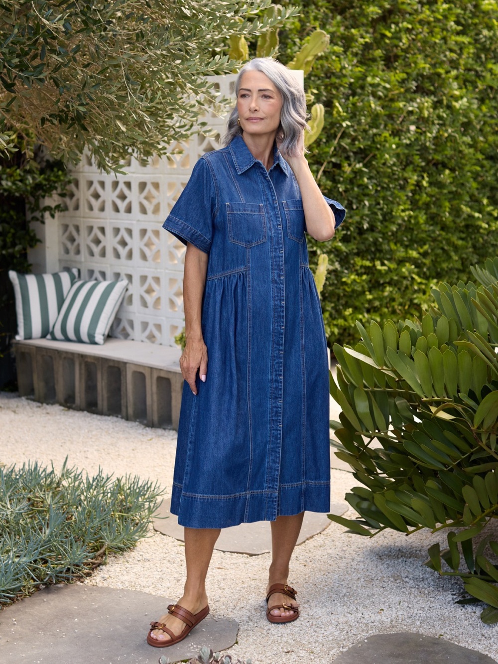 MAYE Montana Denim Short Sleeve Dress Size XXS VGUC